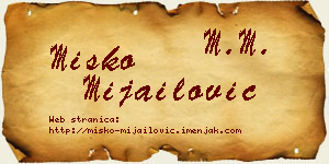 Miško Mijailović vizit kartica